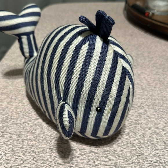 JellyCat London Walter Whale Blue striped Rattle Chime Toy - Picture 2 of 6